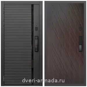 Красивые входные двери, Умная входная смарт-дверь Армада Каскад BLACK МДФ 10 мм Kaadas K9 / МДФ 16 мм ФЛ-86 Венге структурный