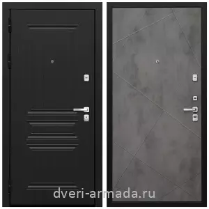 Взломостойкие входные двери 1.2, Дверь входная Армада Экстра МДФ 10 мм ФЛ-243 Черная шагрень / МДФ 10 мм ФЛ-291 Бетон темный