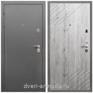 МДФ со стеклянными вставками, Дверь входная Армада Оптима Антик серебро / МДФ 16 мм ФЛ-143 Рустик натуральный