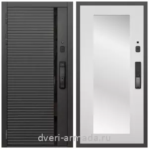 Входные двери с двумя петлями, Умная входная смарт-дверь Армада Каскад BLACK МДФ 10 мм Kaadas K9 / МДФ 16 мм ФЛЗ-Пастораль, Ясень белый