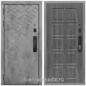 Входные двери лофт, Дверь входная Армада Квадро МДФ 16 мм Kaadas K9 / МДФ 10 мм ФЛ-38 Дуб Филадельфия графит
