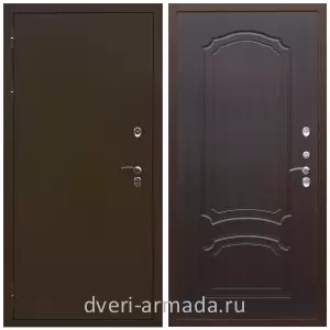 Для дачи, Дверь входная уличная в дом Армада Термо Молоток коричневый/ МДФ 6 мм ФЛ-140 Венге для загородного дома с панелями МДФ