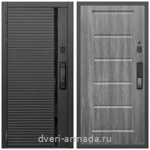 Входные двери лофт, Умная входная смарт-дверь Армада Каскад BLACK МДФ 10 мм Kaadas K9 / ФЛ-39 Дуб Филадельфия графит
