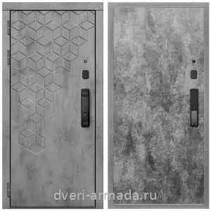 Входные двери Люксор, Дверь входная Армада Квадро МДФ 16 мм Kaadas K9 / МДФ 6 мм ПЭ Цемент темный