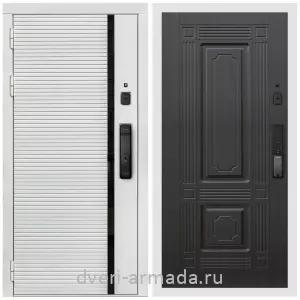 Входные двери 960 мм, Умная входная смарт-дверь Армада Каскад WHITE МДФ 10 мм Kaadas K9 / МДФ 16 мм ФЛ-2 Венге