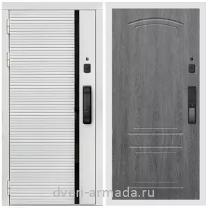 Входные двери Люксор, Умная входная смарт-дверь Армада Каскад WHITE Kaadas K9 / МДФ 6 мм ФЛ-138 Дуб Филадельфия графит