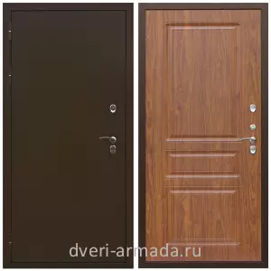 Двери в деревянный дом, Дверь входная стальная утепленная в квартиру Армада Термо Молоток коричневый/ МДФ 16 мм ФЛ-243 Морёная берёза от производителя на этаж