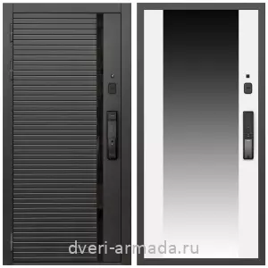 Двери МДФ для квартиры, Умная входная смарт-дверь Армада Каскад BLACK МДФ 10 мм Kaadas K9 / МДФ 16 мм СБ-16 Белый матовый