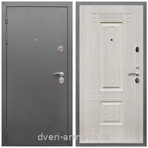 МДФ без фрезеровки, Дверь входная Армада Оптима Антик серебро / МДФ 6 мм ФЛ-2 Дуб белёный