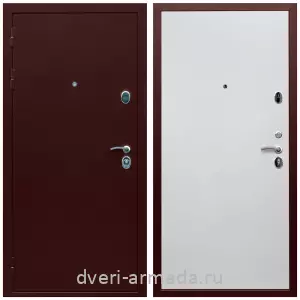 Правые входные двери, Дверь входная утепленная Армада Люкс Антик медь / МДФ 10 мм Гладкая белый матовый