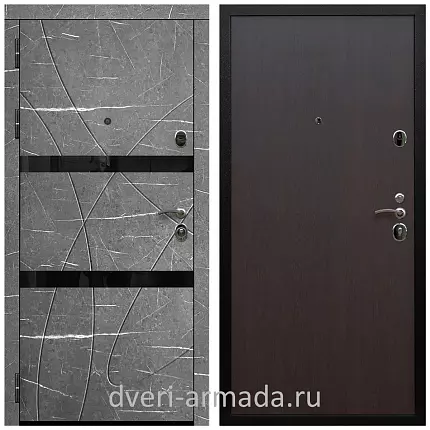 Дверь входная Армада Престиж Черная шагрень МДФ 16 мм Торос графит / ПЭ Венге
