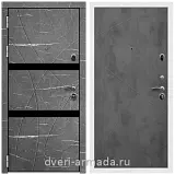 Дверь входная Армада Престиж Белая шагрень МДФ 16 мм Торос графит / МДФ 10 мм ФЛ-291 Бетон темный
